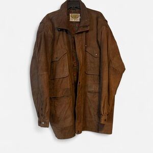 Brown Leather Jacket men’s Tall Xl